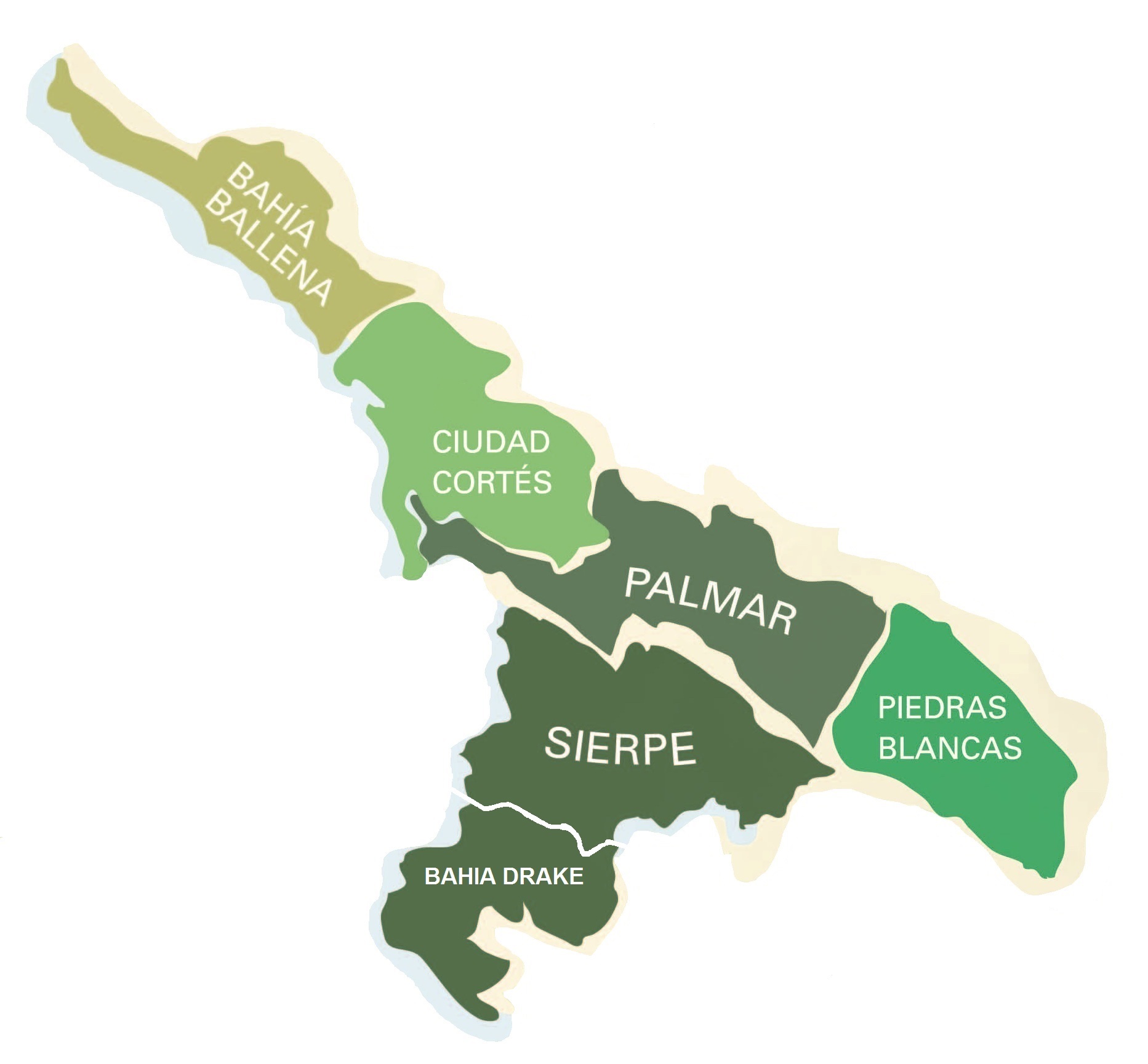Mapa del Cantón de Osa
